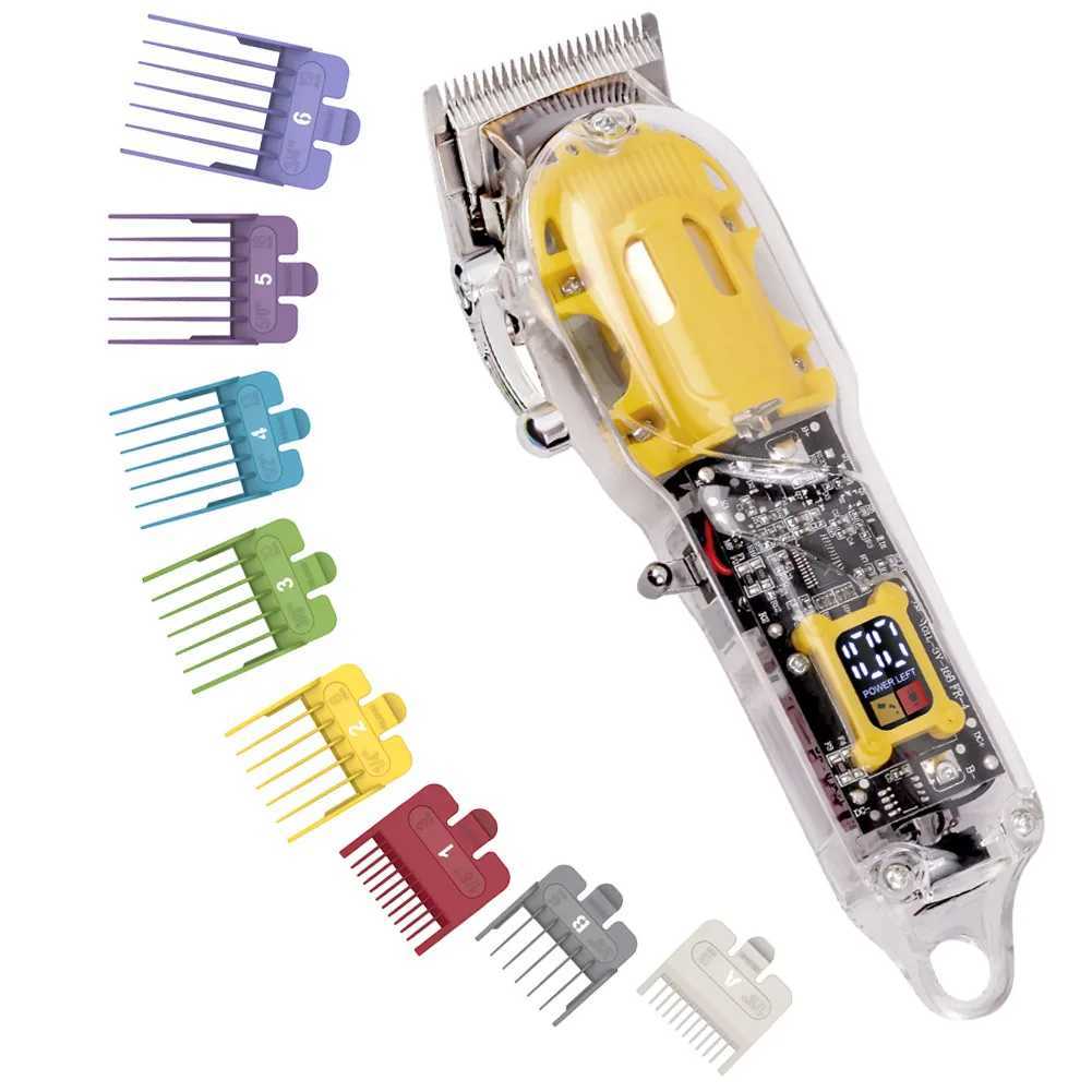 Hair Trimmer Led Dispilay Electric Hair Clippers Transparent Wireless for Men Barber Hair Cutting Machine Cordless Beard Trimmer M240921
