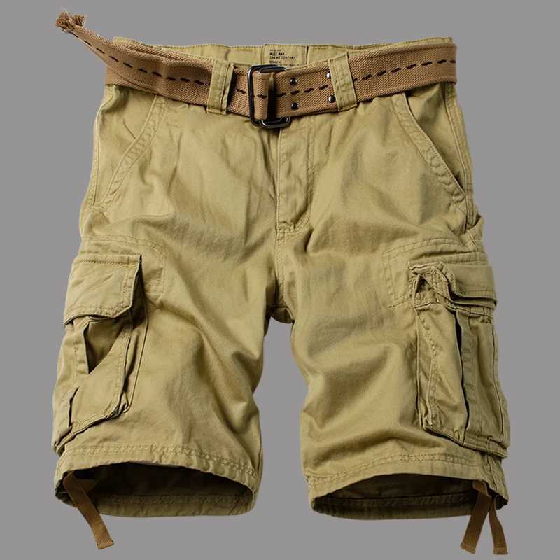 2024 summer Korean style army green cargo shorts men loose washing Multi-pocket army tactical cargo shorts for men size 29-42X240921