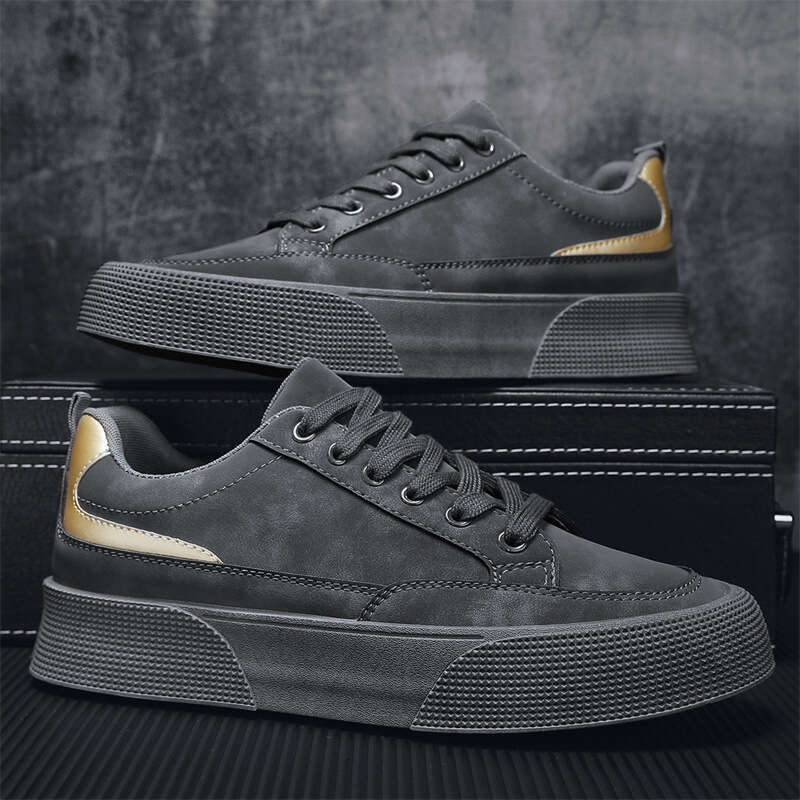 Summer New Board Trendy Versatile Lace Up Height Increasing Soft Sole Men's Sports Leisure Shoes