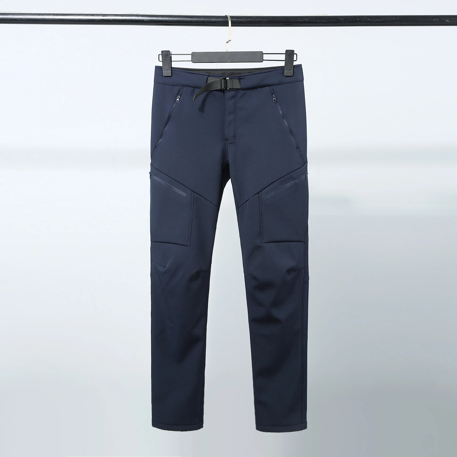 Mens cargo pants winter outdoor hiking camping mens casual soft wool warm waterproof clothing 240913