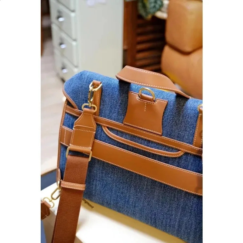 Jamhoo y style ner highend denim shoulder bag cross body womens portable briefcase summer Bolas 240919