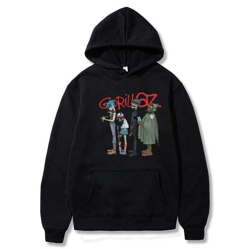 Music band Gorilla punk rock hoodie womens hoodie 90s V-neck hoodie short sleeved hoodie retro clothing W240921