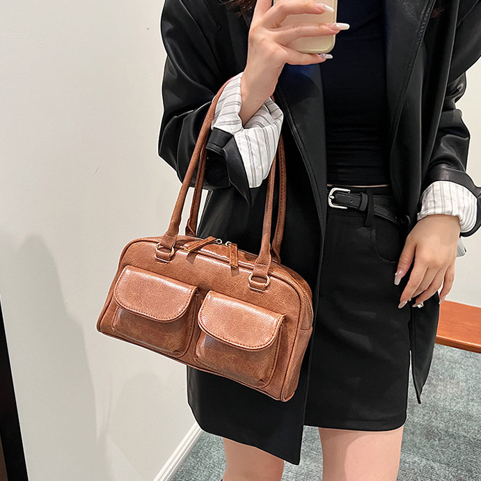 Brand Designer PU Leather Women's Shoulder Retro Crossbody Bag Pillow Handbag