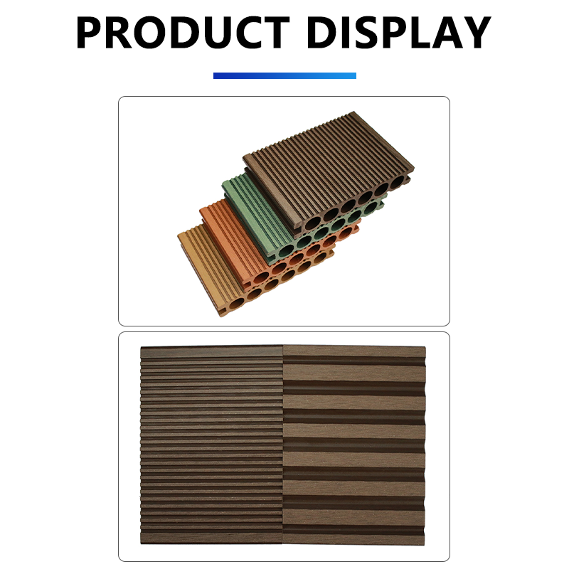 embossed plastic wood flooring outdoor terrace wood plastic flooring outdoor anti-corrosion flooring courtyard garden board round hole
