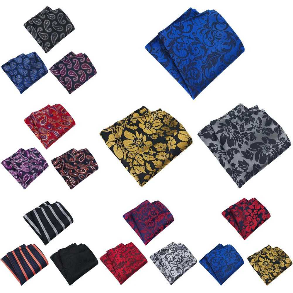 3 Packs Mens Paisley Floral Pocket Square Handkerchief Wedding Stripe Hanky BWTHZ0360X240921