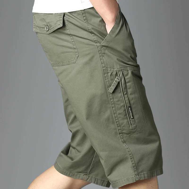 Summer Trend Cargo Shorts Mens Fashion Vintage Knee Length Gym Short Homme Loose Military Side Pocket Pant Sweatpants Male NewX240921