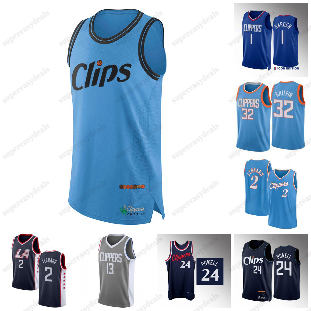 James Harden 2024-25 Clippers basketball jerseys 24 Powell Ivica 40 Zubac P.J. 17 Tucker Terance 14 Mann Mo 4 Bamba Batum Brown Christie Coffey Dunn Flowers Bones Hyland