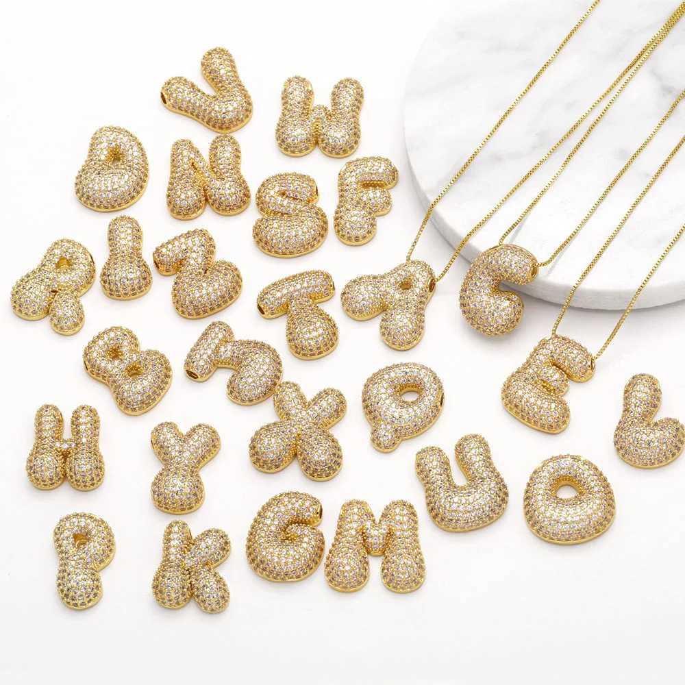 New 26 English letter necklace gold-plated A-Z zircon clavick chain suitable for men and womens exquisite luxury charm jewelry W240918