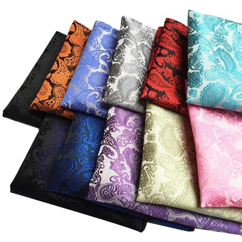 Paisley Textured Handkerchief for Man Party Business Office Wedding Gift Accessories Pink Yellow Pocket Square W240921