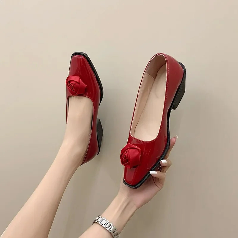 High Quality Female Purple High Heels 2024 Summer Fashion Square Toe Womens Pumps Elegant Rose Date Shoes 240921