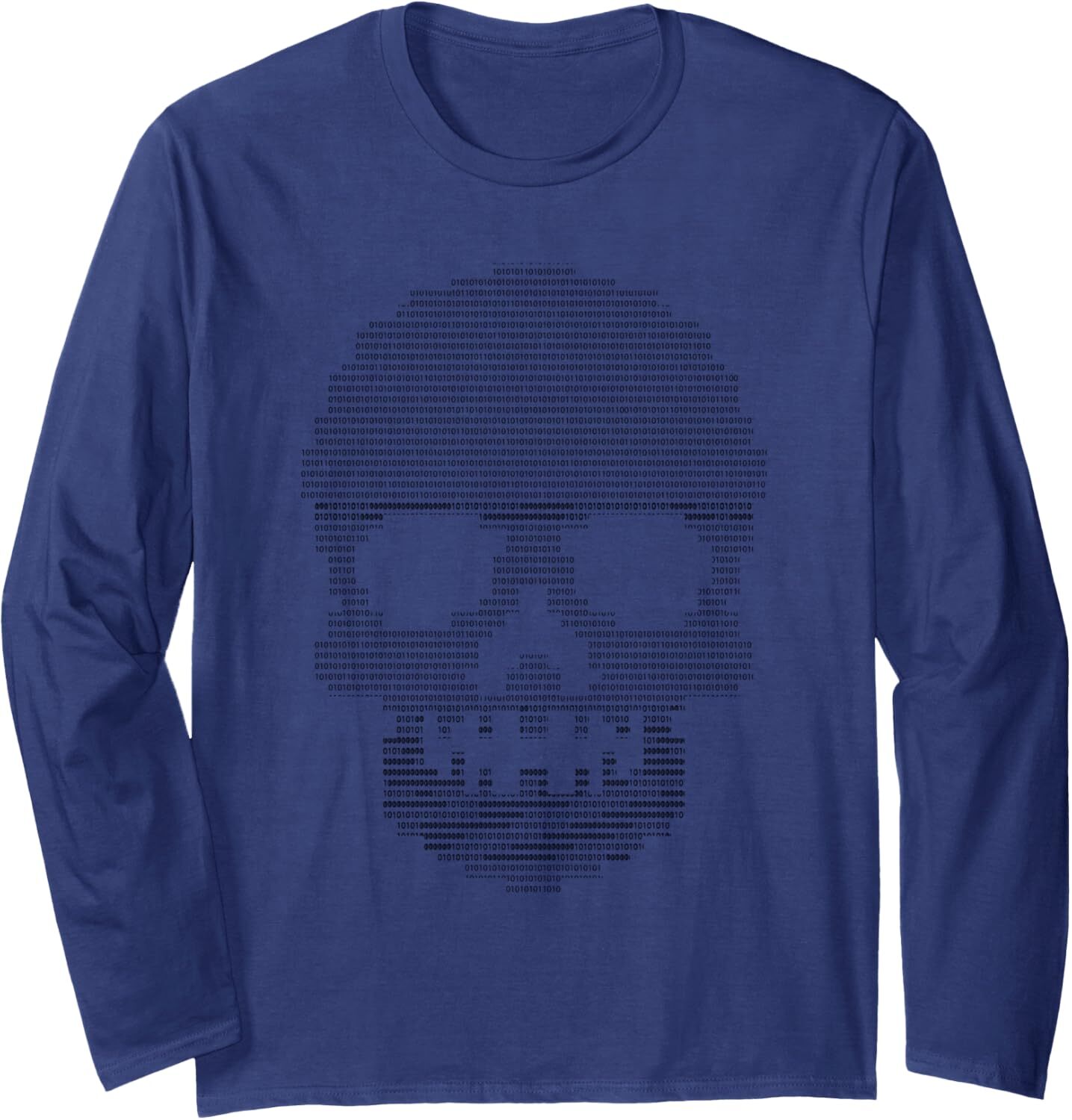 Long Sleeve Shirts for Men sweatshirt Fun Binary Skull Themed code Tech Gift for Geek Long Sleeve Tee Streetwear Casual tops clothes