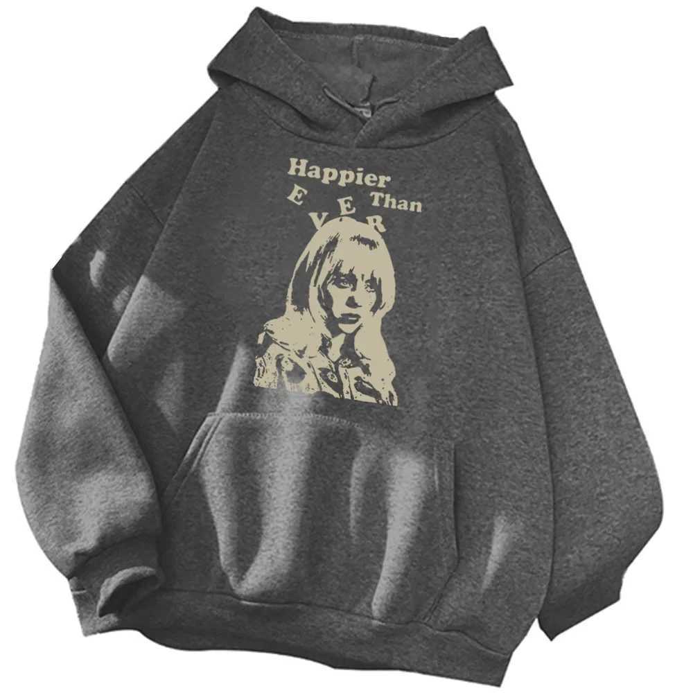 Happy Than Ever Music Album Hoodie Fan Gift Pullover Tops Streetwear Unisex W240921