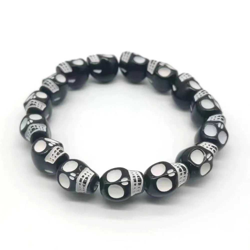 Retro Multi Color Personalized Skull Head Acrylic Beaded Bracelet for Halloween GiftX240921