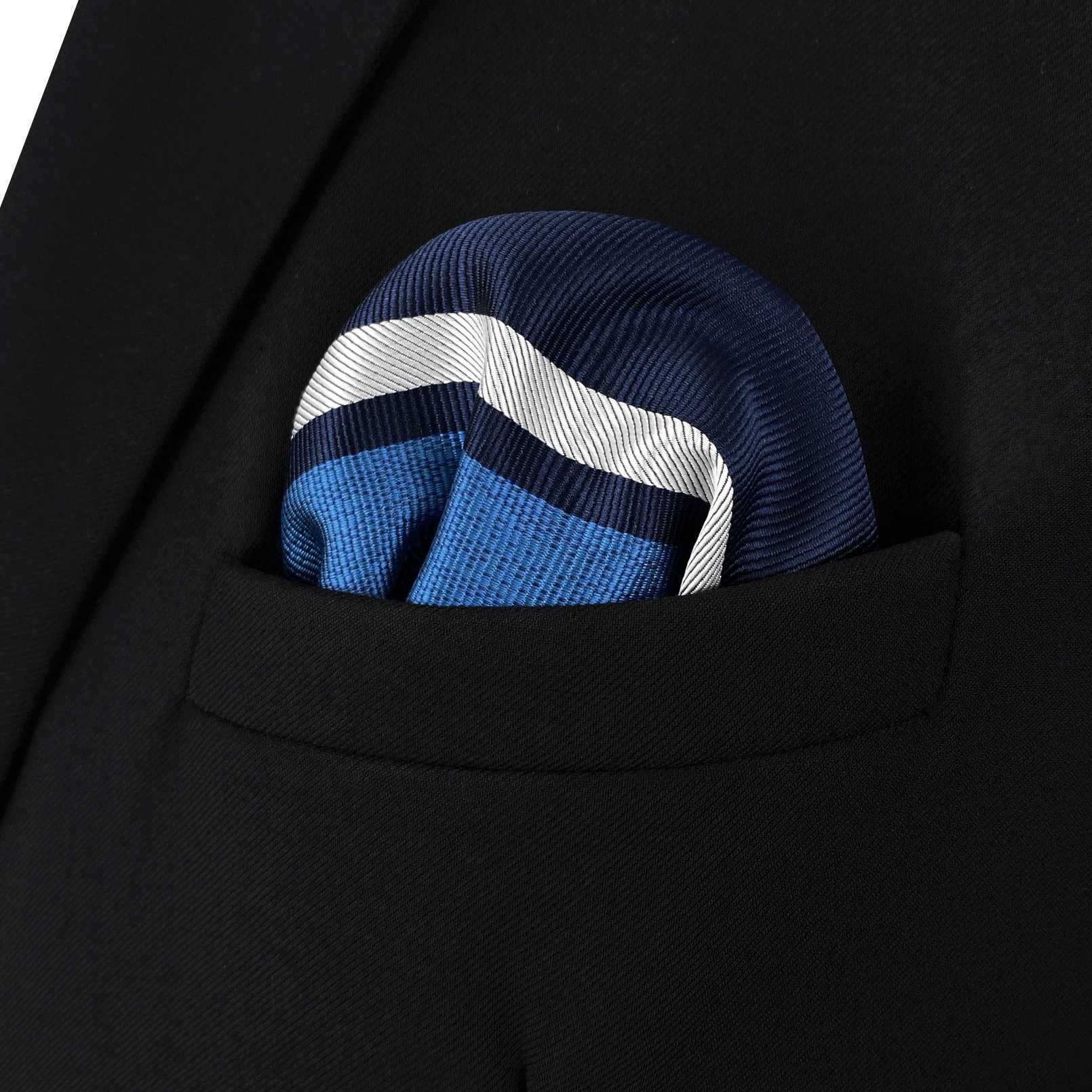Blue Paisley Solid Dot Mens Pocket Square Wedding Silk Steering Party Hanji Classic Fashion W240921
