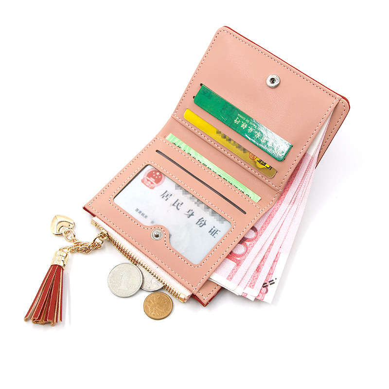 2024 New Designer Wallet Personalized Short Zipper Tassel Minimalist Handbag Zero Women's Wallet Clip Free Shipping