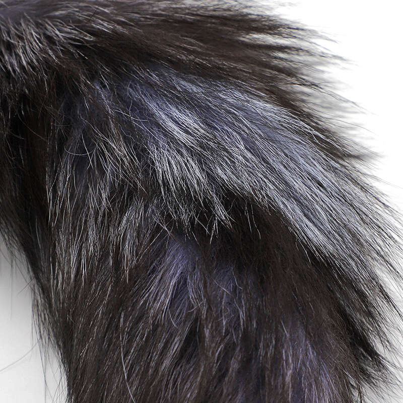 Adult sex toys for women, SM fox tail anal plug, metal real hair fox tail anal plug