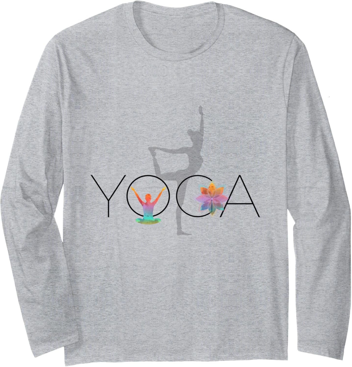Long Sleeve Shirts for Men sweatshirt Yoga Meditation and Lotus Flower Relaxing Yogis Gift Long Sleeve T-Shirt T shirt Tee Streetwear Casual tops clot