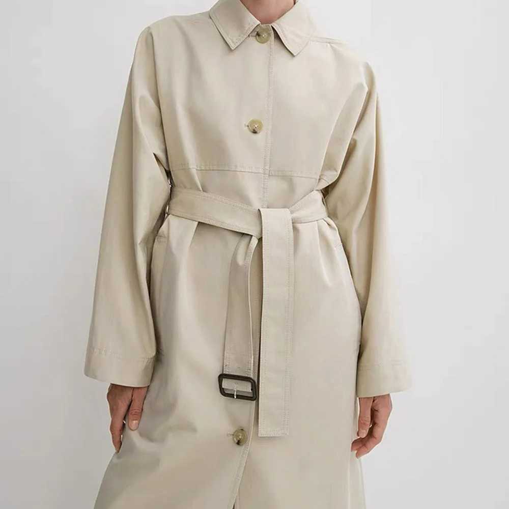Early Fall New Lapel Single-Breasted Waist-Length Windbreaker Casual Simple Removable Belt Jacket CoatX240921