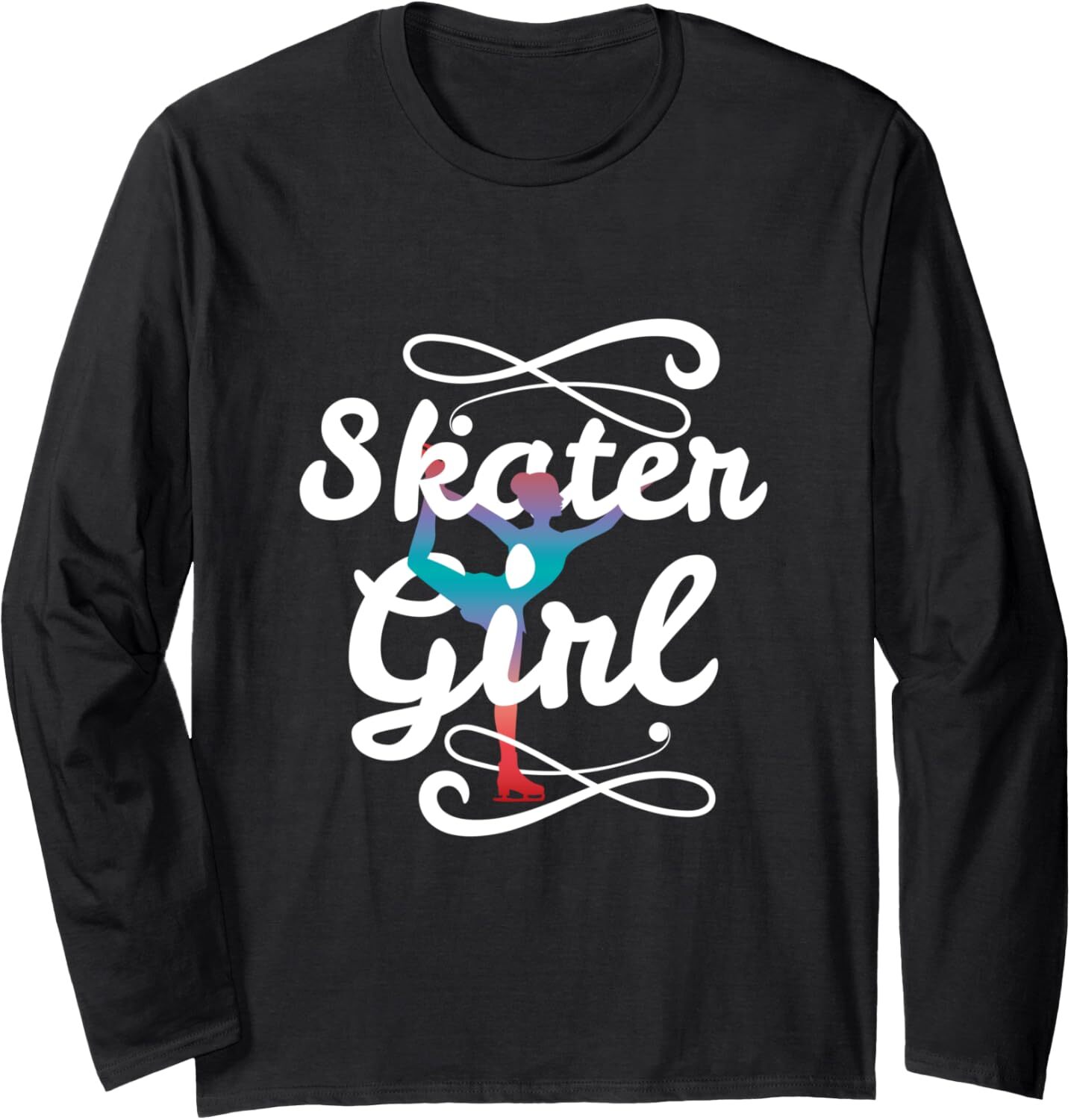 Long Sleeve Shirts for Men sweatshirt Retro Ice Skating Girl Funny Gift Skate Lovers Long Sleeve Tee Streetwear Casual tops clothes