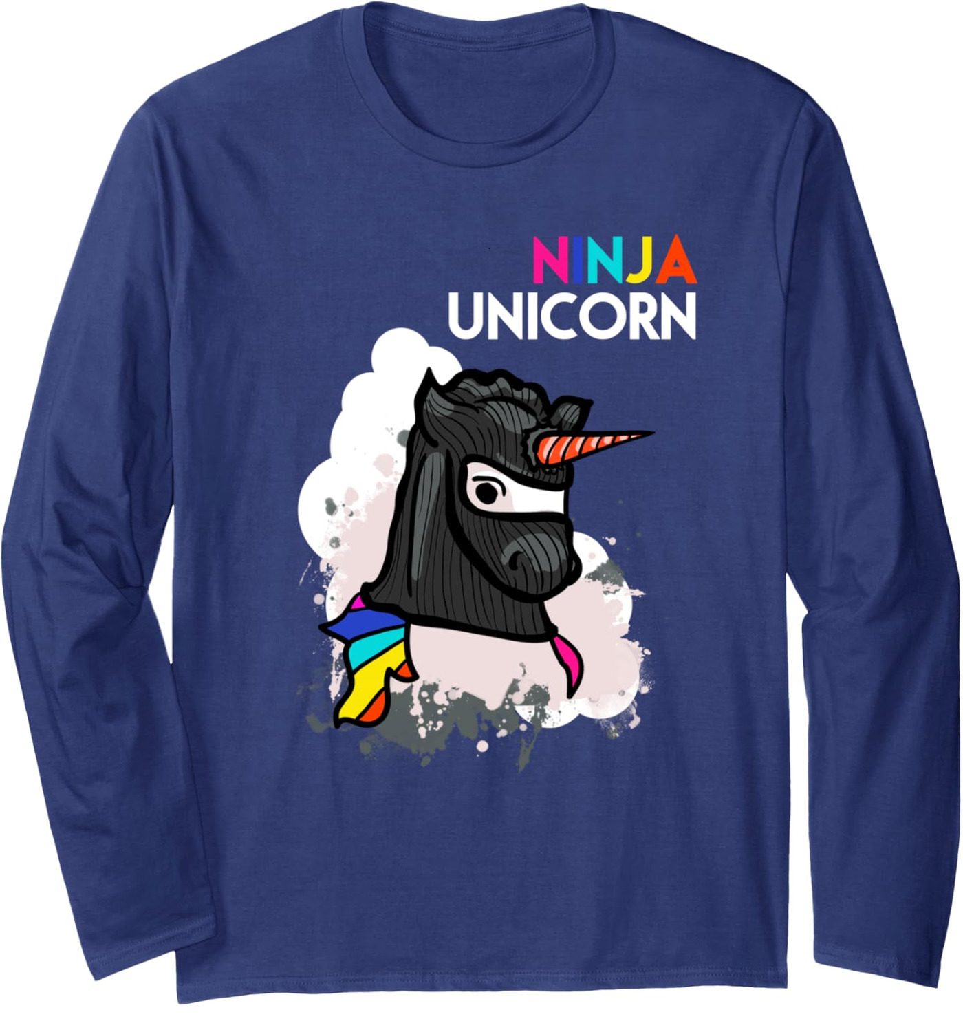 Long Sleeve Shirts for Men sweatshirt Unicorn Ninja Funny Cool Martial Arts Fighter Gift Long Sleeve Tee Streetwear Casual tops clothes