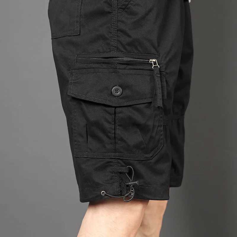 Summer New Mens Cargo Shorts Fashion Korean Version Loose Five Quarter Pants Mens Multi-pocket Straight Casual PantsX240921