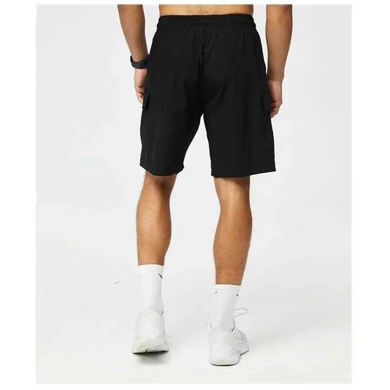 Outdoor Cargo Shorts Male Overalls Elastic Waist Cycling Shorts Multi-pockets Loose Work Sport Knee Length TrousersX240921