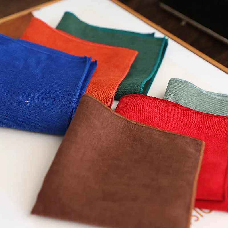 Men Solid Color Pocket Square Cotton White Handkerchief Casual Pocket Towel Neckwear Shirt Suit Accessories Wedding Party HankyX240921