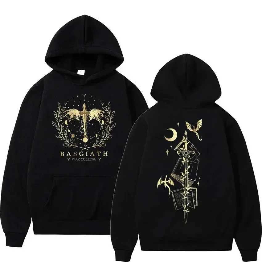 Basgiath War College Fourth Wing Hoodie Mens Fashion Retro Dragon Knight Sportswear Loose Zipper Clothing Super Large Hoodie W240921