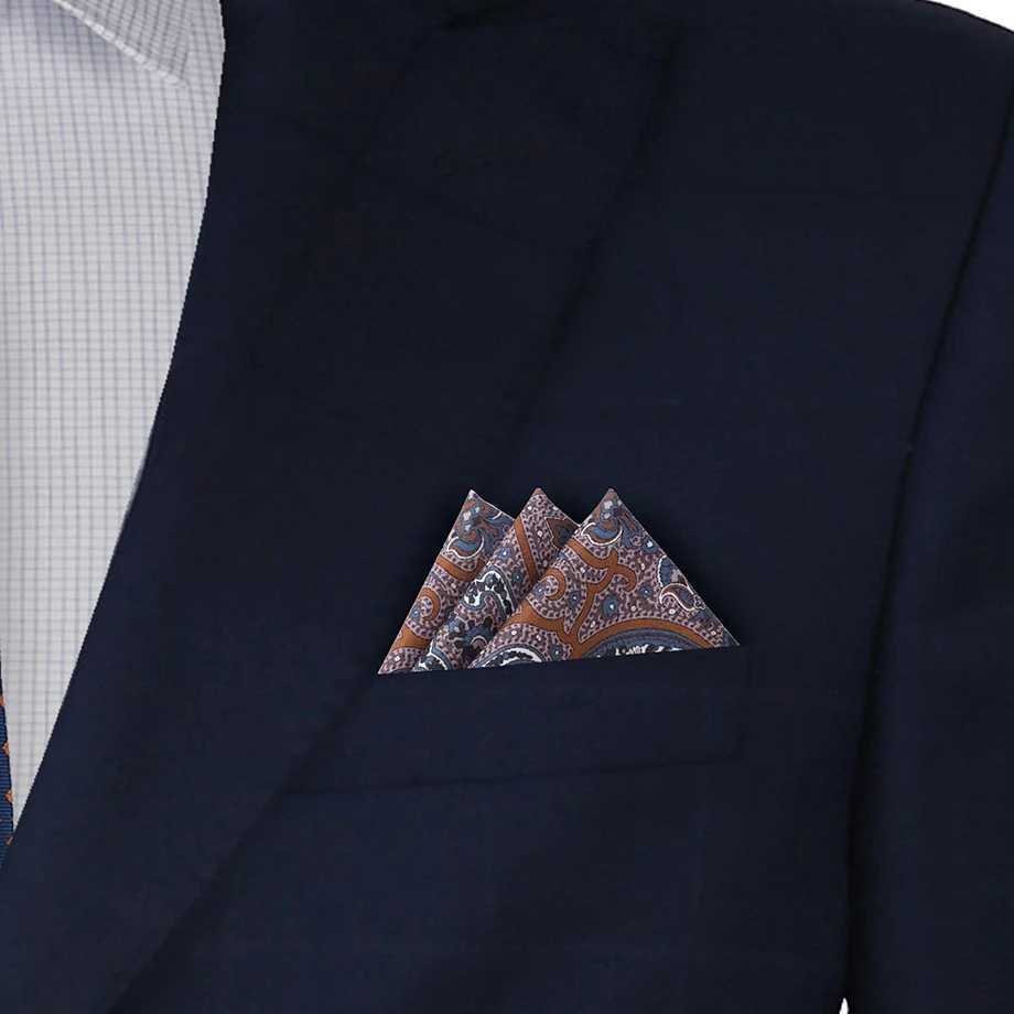 New Men Pocket Square Handkerchief Accessories Paisley Dot Vintage Business Suit Hanky Breast Scarf 30*30cm GiftX240921