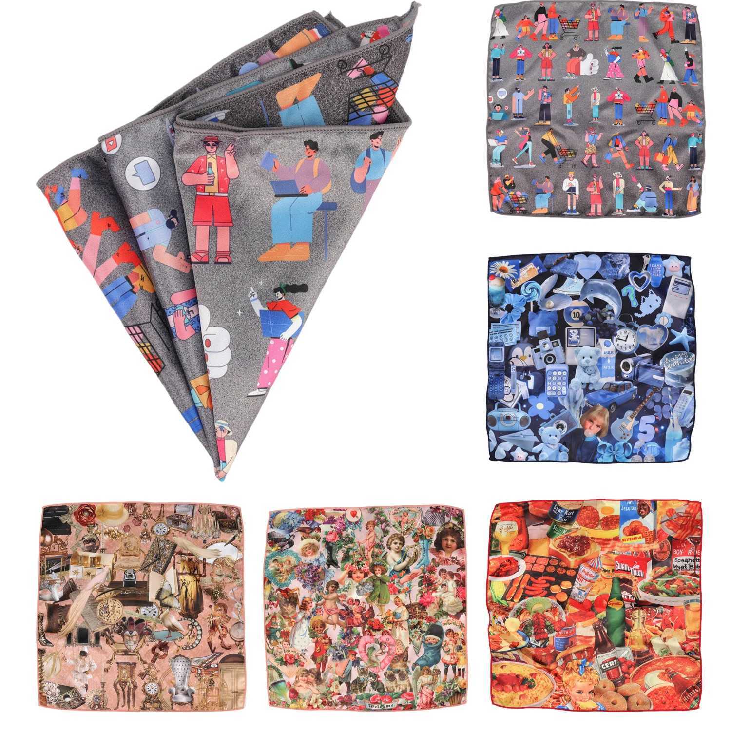 29cm Pocket Square For Men Women Floral Print Suits Kerchief Mens Handkerchiefs Soft Square Handkerchief Towels Scarves HankiesX240921
