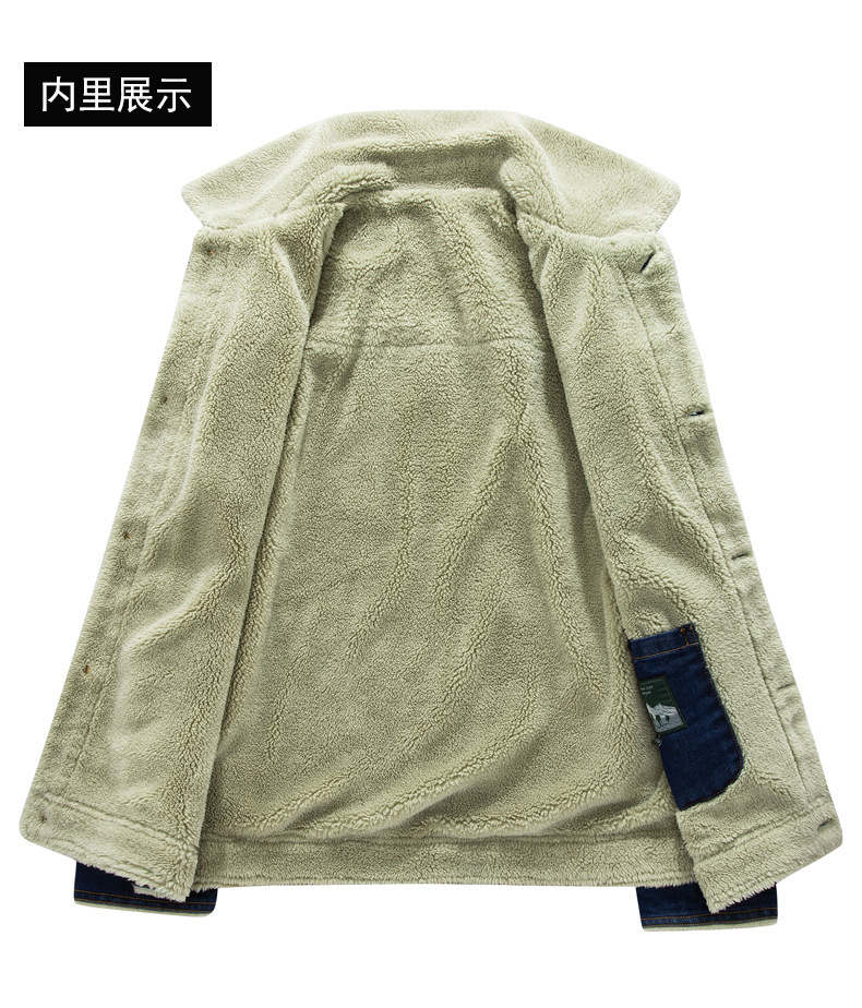 7Xl-M Winter Wool Thick Thermal Jacket Coat Multi Pocket Denim Clothing Men's Outdoor Jackets