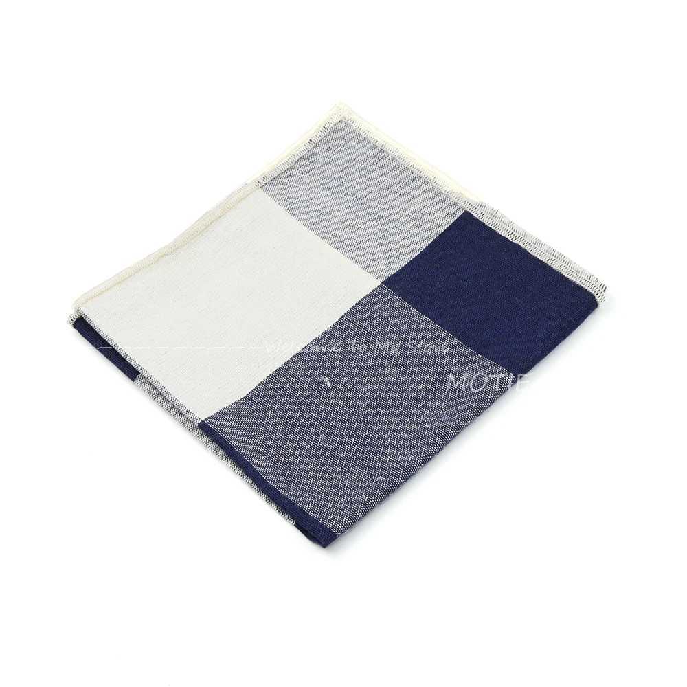 Fashion Classic Cotton Plaid Black Hankerchiefs Wedding Suit Hankies Casual Mens Pocket Square Handkerchiefs For Wedding GiftsX240921