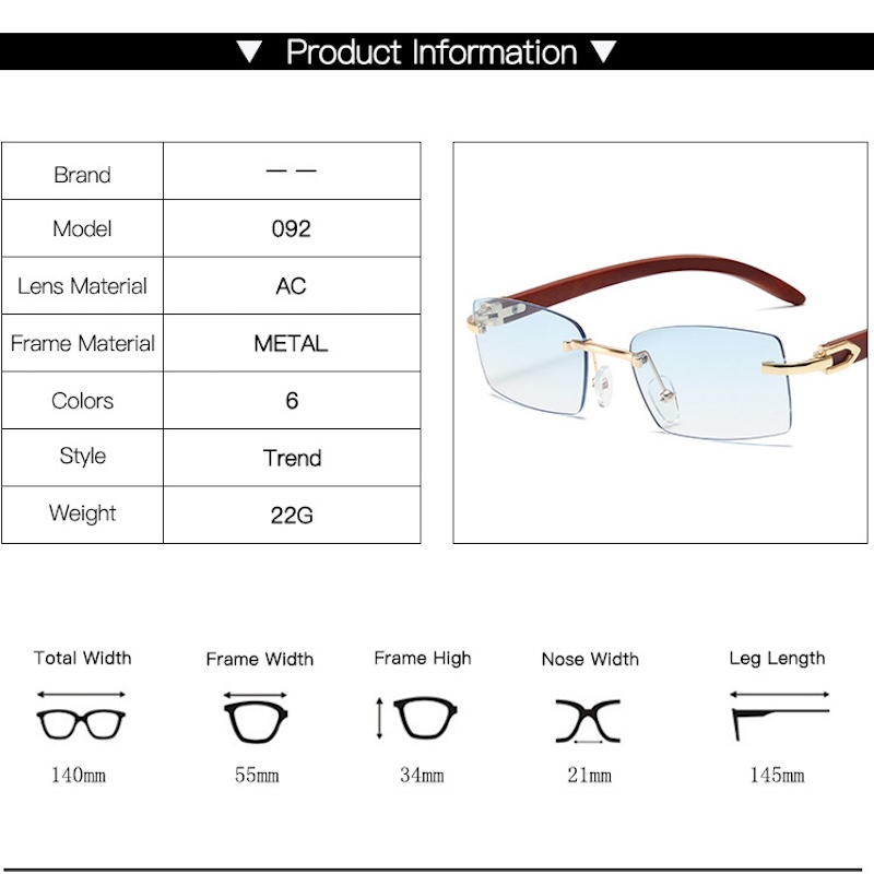 Square Rimless Sunglasses Men Rectangle Fashion Popular Men Shades Small Sun Glasses For Female Male Summer Traveling Purple S133 IVISTA