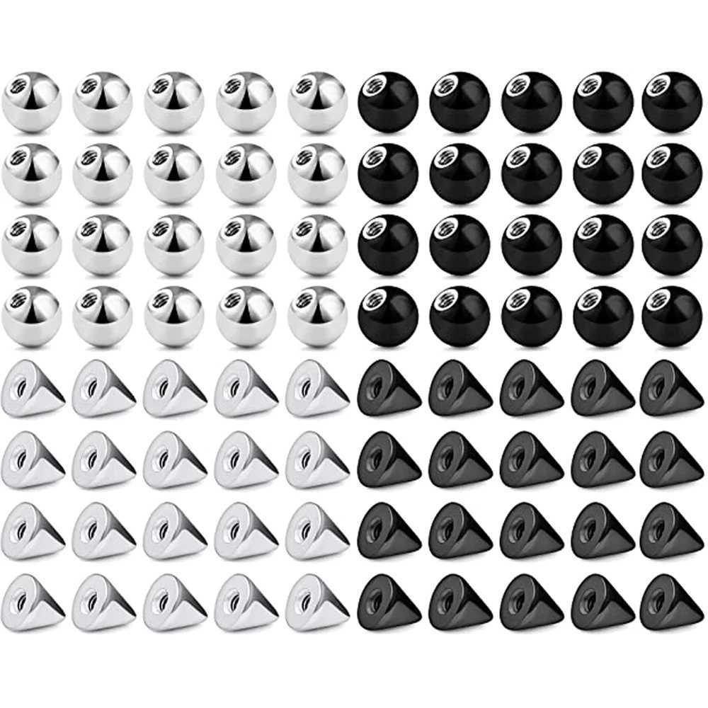 20/80 Pc Externally Threaded Piercing Balls Stainless Steel Replacement Balls Piercing Parts Lip Tragus Helix Body Jewelry Gift Y240921