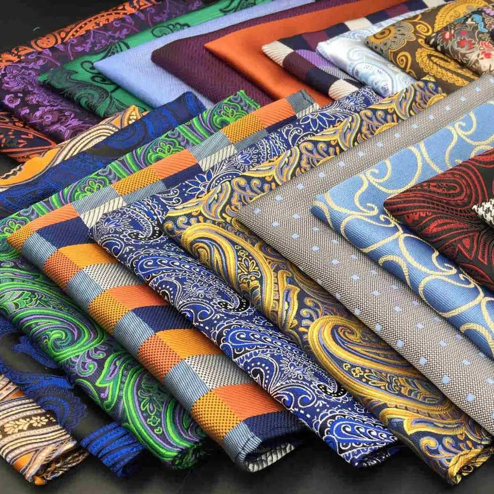 Colorful Mens Pocket Square Multicolor Dot Paisley Classic Wedding Silk Handkerchief Business Jacquard HankyX240921