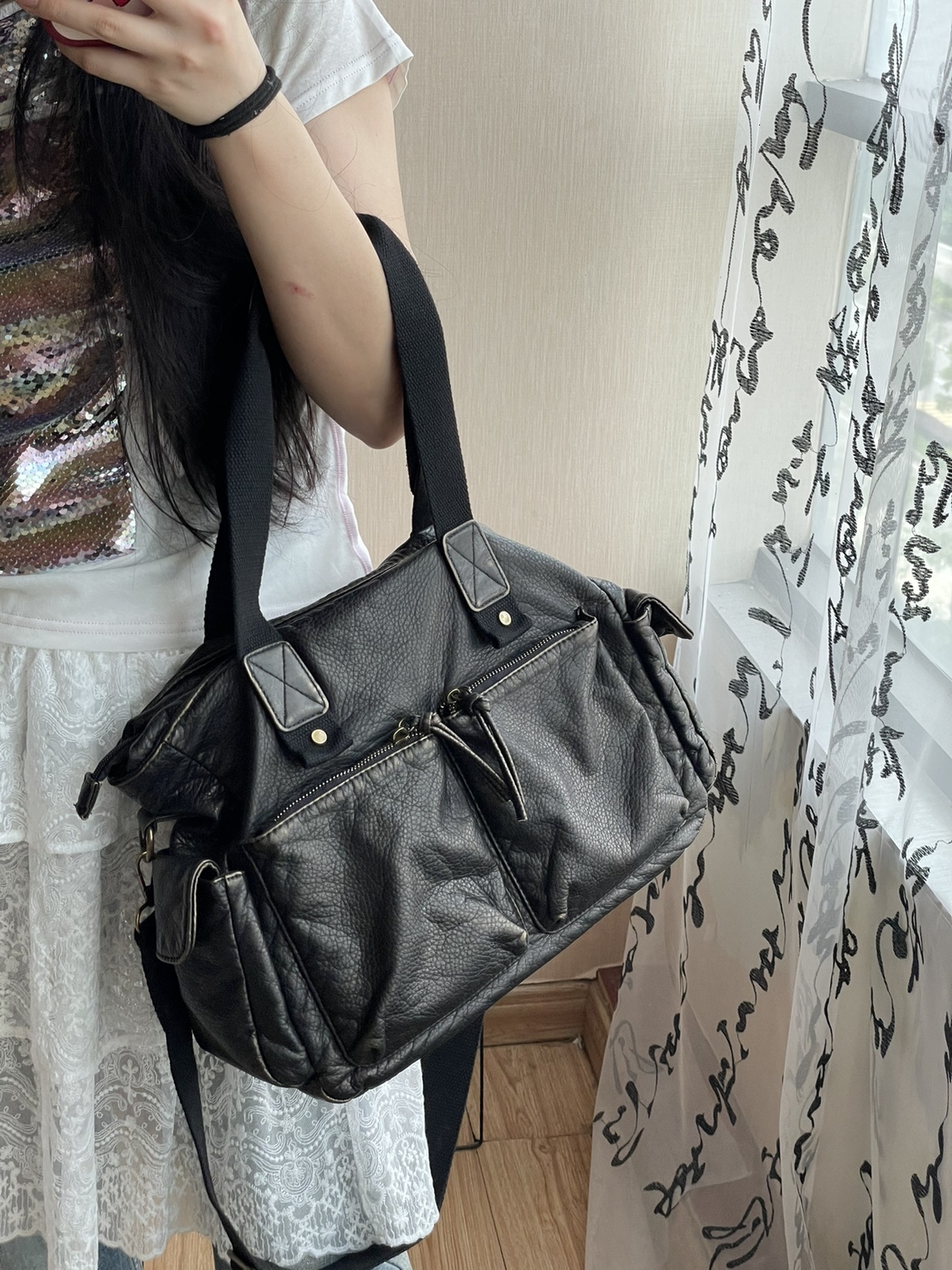 Y2k Gothic Lolita Punk Shoulder Bags Haruku Women Girl Large Capacity Versatile Handbags Underarm Bag Totes Female