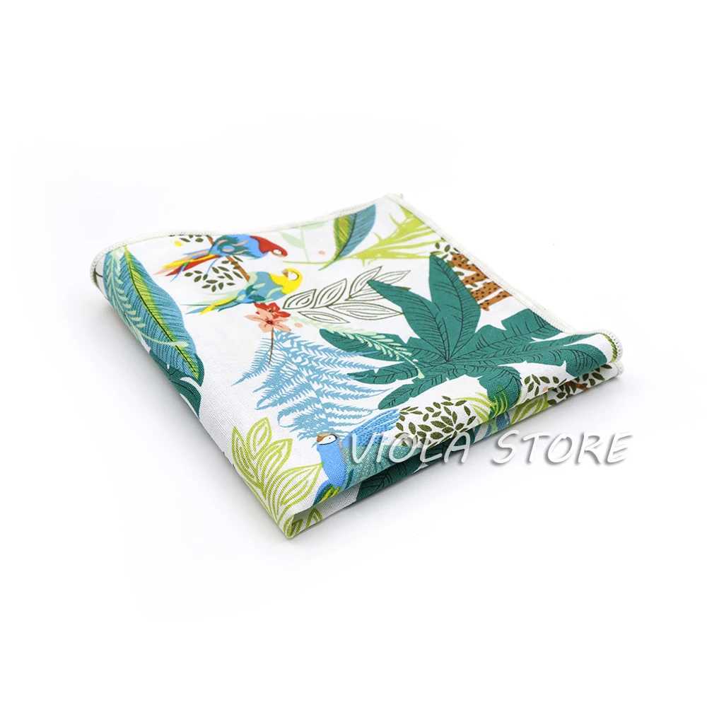 Hot New Floral Handkerchief 100% Cotton Hankie 23cm Womens Wedding Party Daily Set Pocket Square Gift Tailcoat Tie Accessories W240921