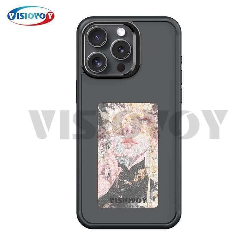 New technology NFC function phone case suitable for lPhone 16 15 14 13 Pro Max DIY phone case E ink screen phone cover cartoon girl Funda battery free