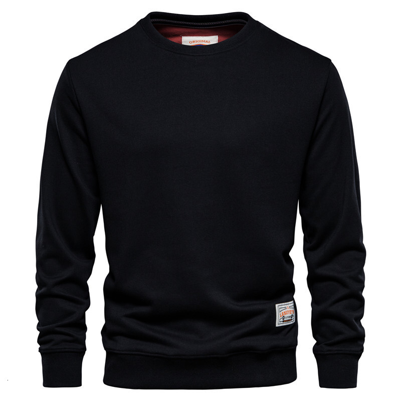 Solid Fleece Round Neck Long Sleeve Warm Loose Pullover Fashion Casual Street Dress Men's Sweatshirt