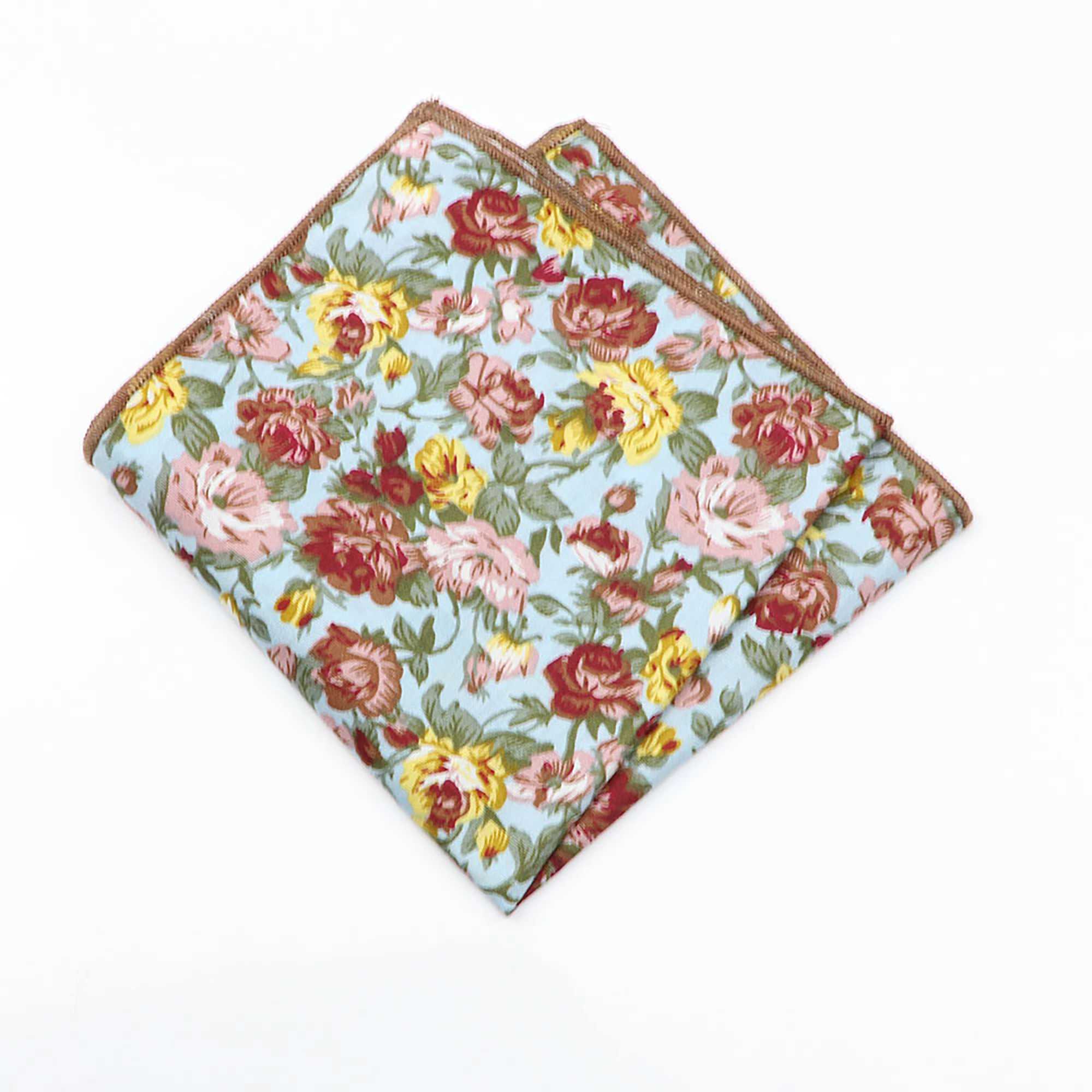 Light Color Floral Handkerchief 100% Cotton Print Flower Pattern Hanky For Men Women Casual Wedding Party Pocket Square GiftX240921