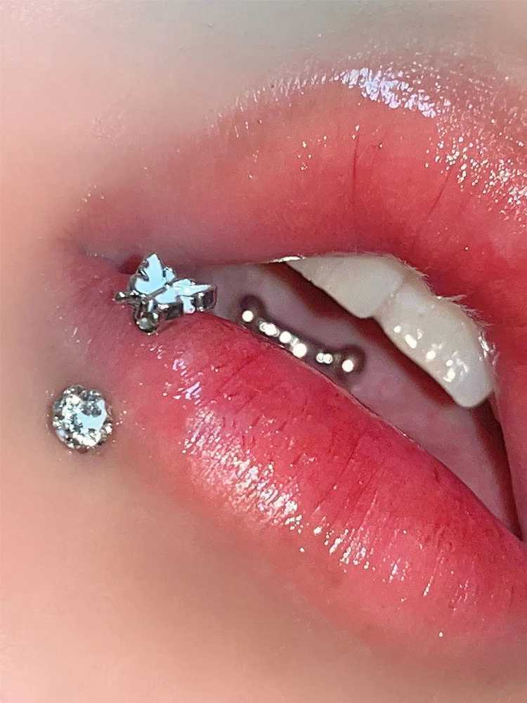 Titanium Steel C-shaped Piercing Lip Ring Dragon Claw Opal Lip Stud Women Fashion Delicate Ear Stud Lip Piercing Body Jewelry Y240921