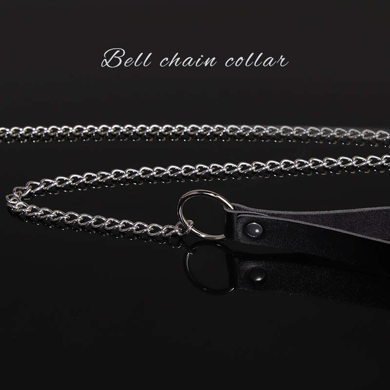 Sex toys SM props Fashion pendant chain bell collar SM bondage traction collar Alternative neck cover Adult products