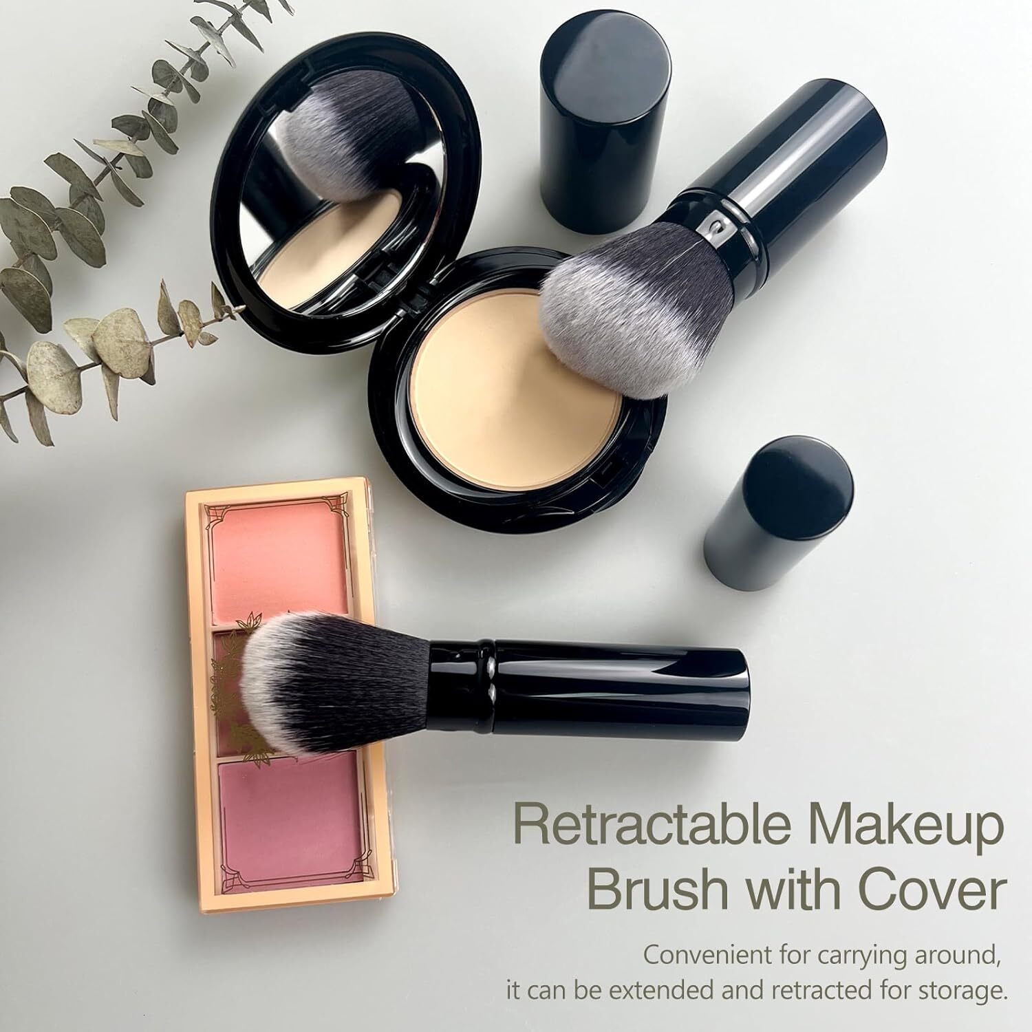retractable spray gun kabuki brush suitable for all facial makeup and liquid foundation suitable for liquid face cream and foundation makeup aluminum 