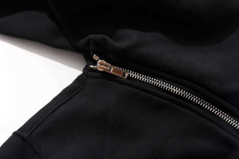 Men's Hoodies Sweatshirts New hooded mens zipper cardigan harajuku black sports shirt hip-hop style skateboarding street jacket hooded jacket J24