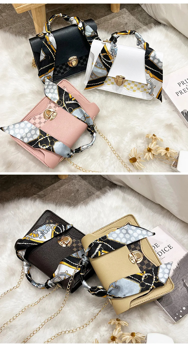 New Ladies Crossbody Scarf Niche Design Lock Buckle Dot Panel Printed Shoulder Women's Bag envelope bag women handbag