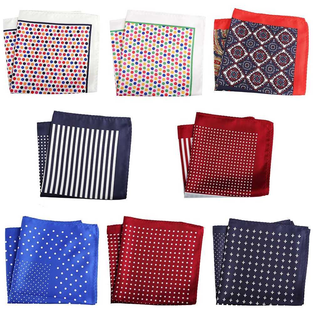 Tailor Smith Mens Handkerchief Floral Anchor Checked Polka Dot Printed Hankies Polyester Hanky Business Pocket Square 33x33 CMX240921