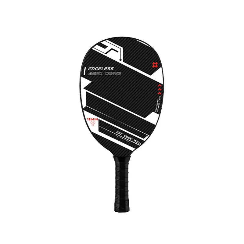 High Quality Carbon Fiber Pickleball Paddle thermoformed Lightweight 11MM Thickness Long Grip Integrated Carbon Fiber Pickleball racket