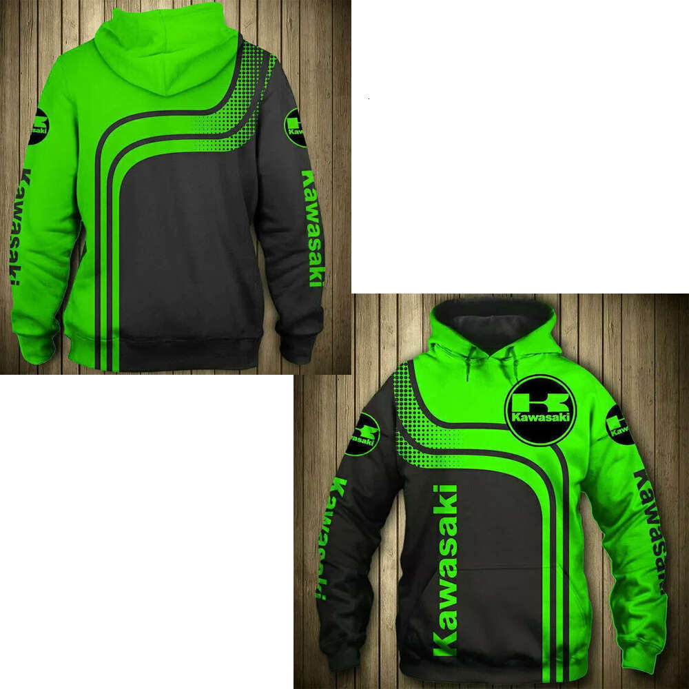 Kawasaki Motorcycle Racing Team Men Zipper Hoodie 2024 Spring Autumn Women Sweatshirt Casual Children Jackets Coat