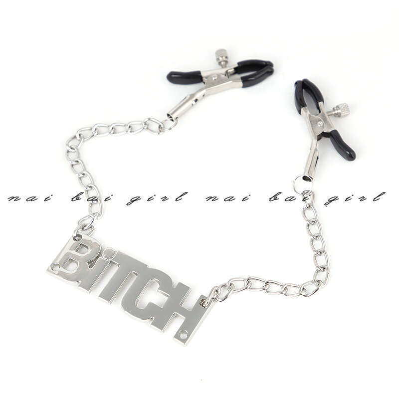 Sex toys SM props female masturbation chain breast clip vaginal clip letter style sex clitoral clip adult sex toy