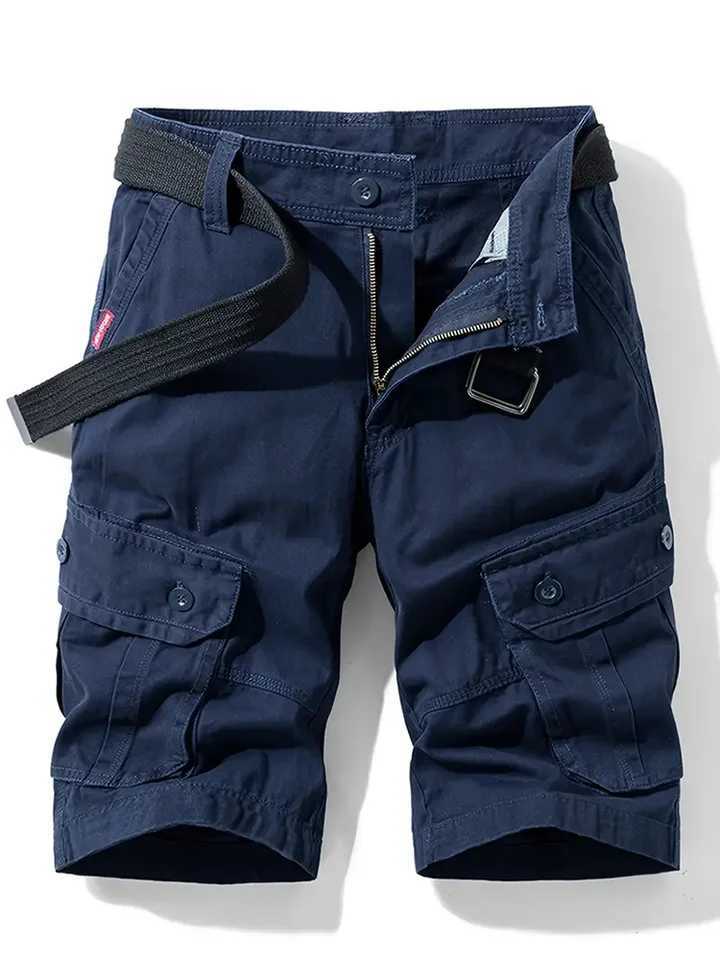 Multi Pockets Mens Cotton Cargo Shorts Tactical Comfy Loose Shorts Work Pants Mens Clothing Waterproof Hiking Track ShortsX240921